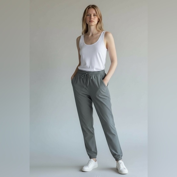 Athletic Pants - Athletic Works Women’s Gray Quick-Dry Joggers M (8–10) Active Stretch Pants